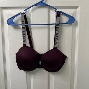 Victoria’s Secret mauve sparkle strap push up bra